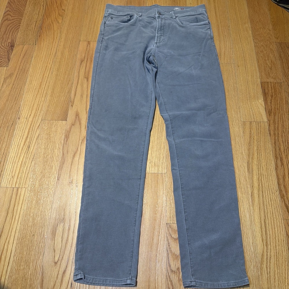 Faherty Terry 5-Pocket Pants Mens 33 Gray Stretch Chino Casual